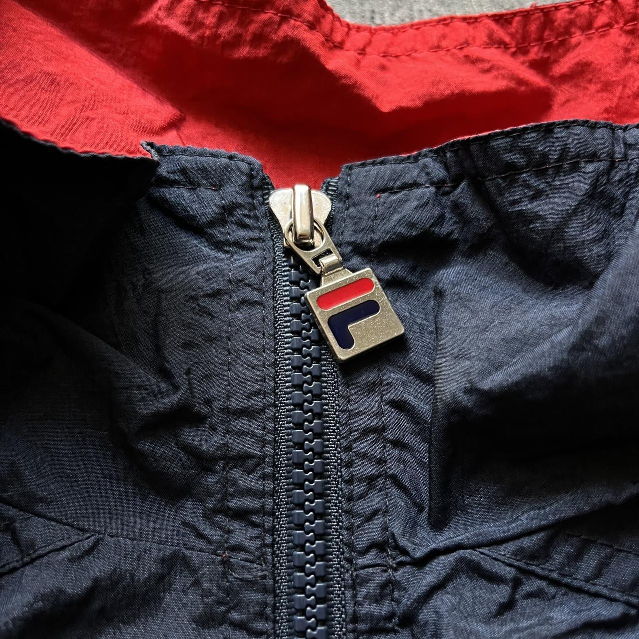 vintage 80s 90s fila track jacket blue red white... - Depop