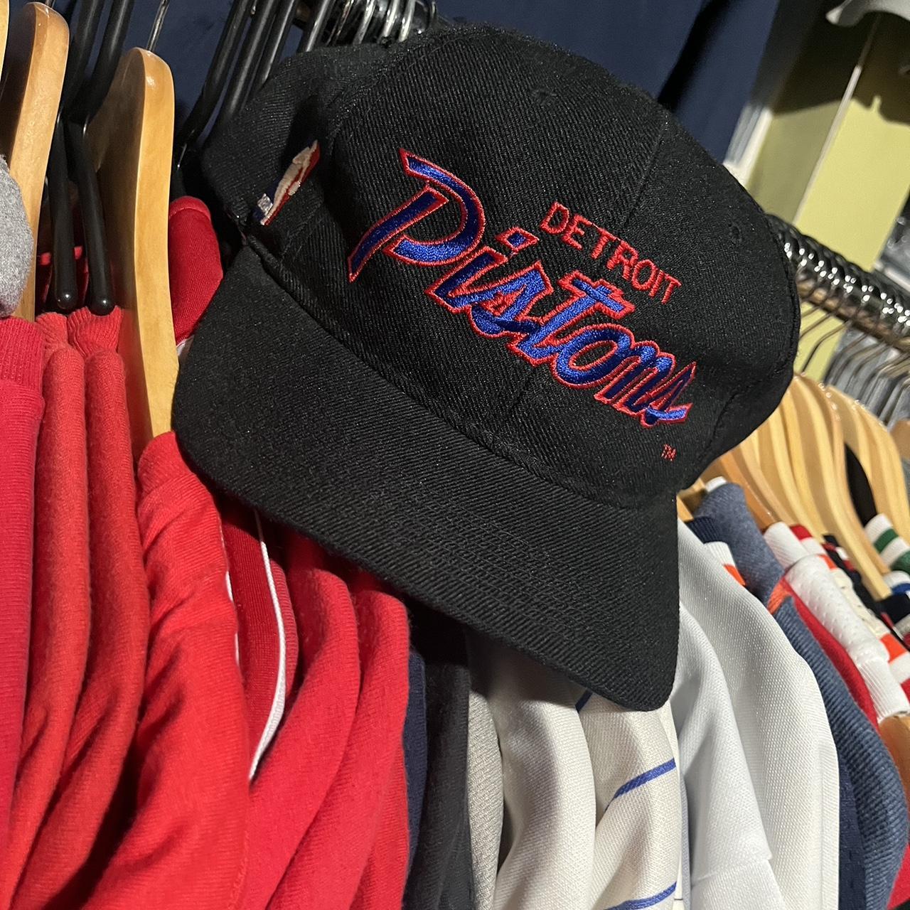Vintage 80s Detroit Pistons script logo snapback. Depop