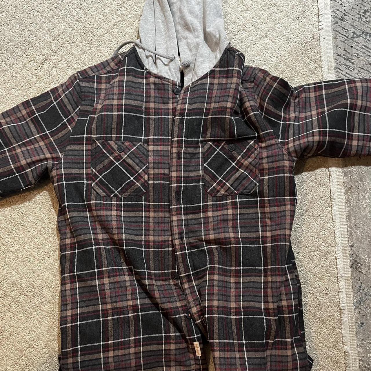 Weatherproof vintage flannel button up hoodie. Fits... - Depop