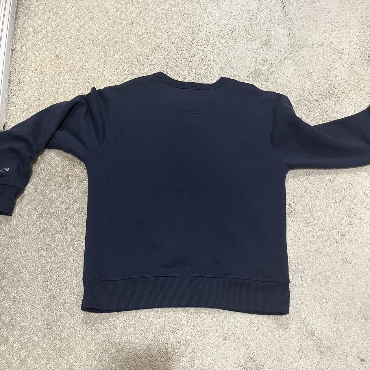 Navy blue champion crewneck size medium. #streetwear - Depop