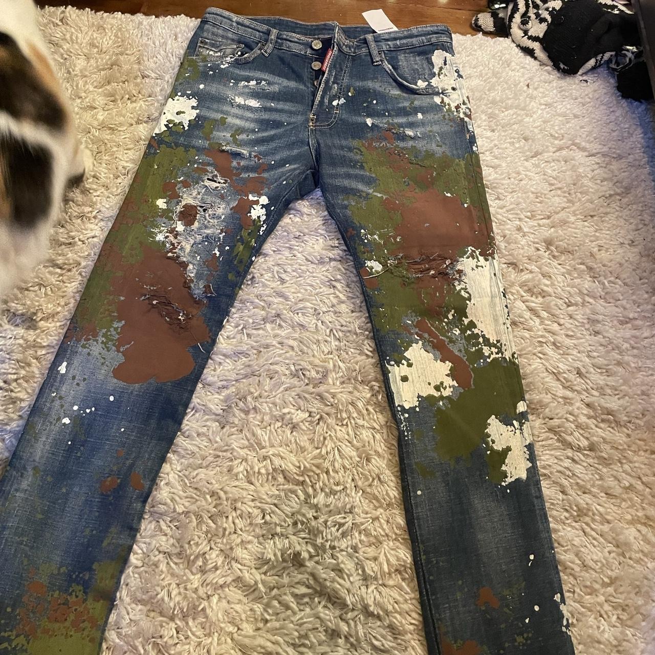 Great pair of dsquared paint splatter pants,... - Depop