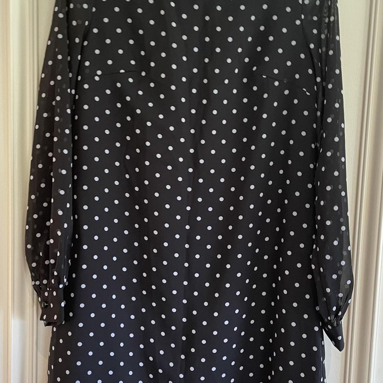 Dunnes Stores black white polka dot a line long. Depop