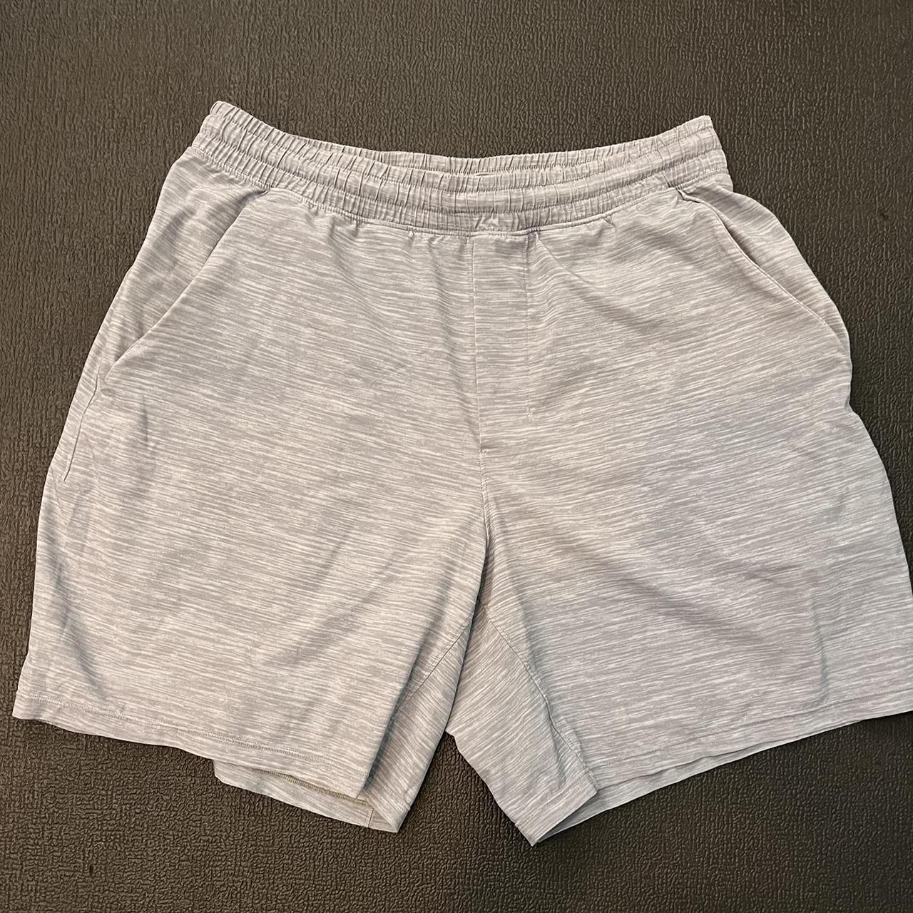 LuluLemon Grey Shorts Medium 9 Inseem - Depop