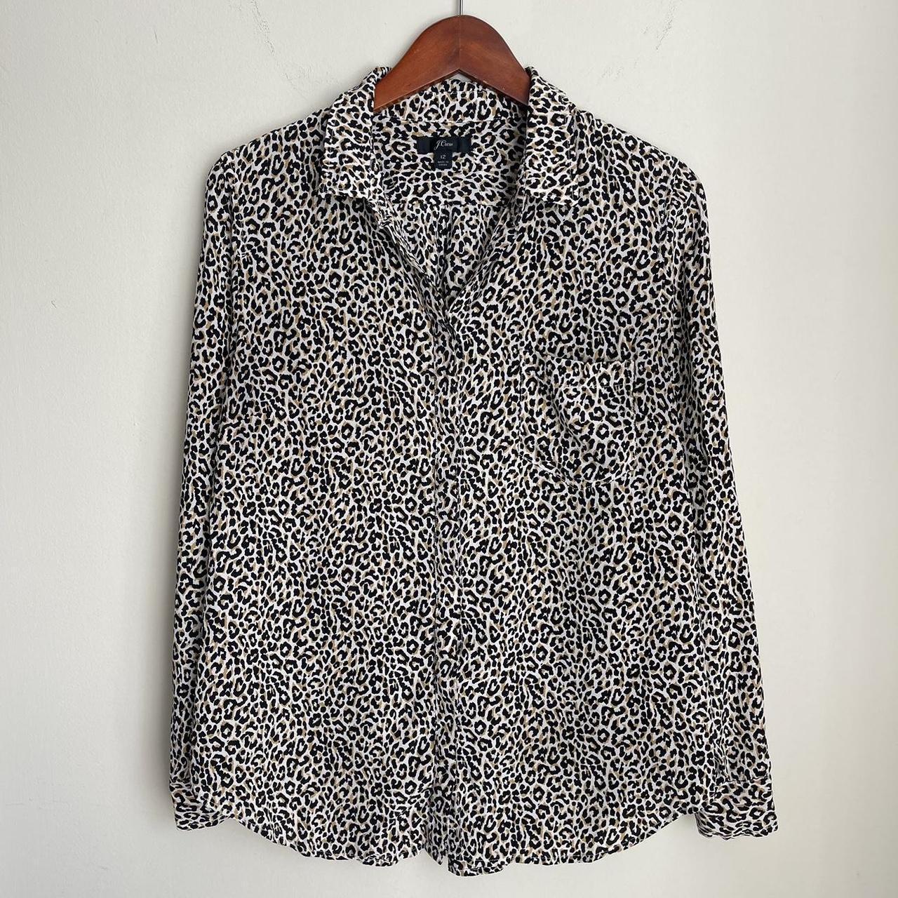 j crew leopard print blouse