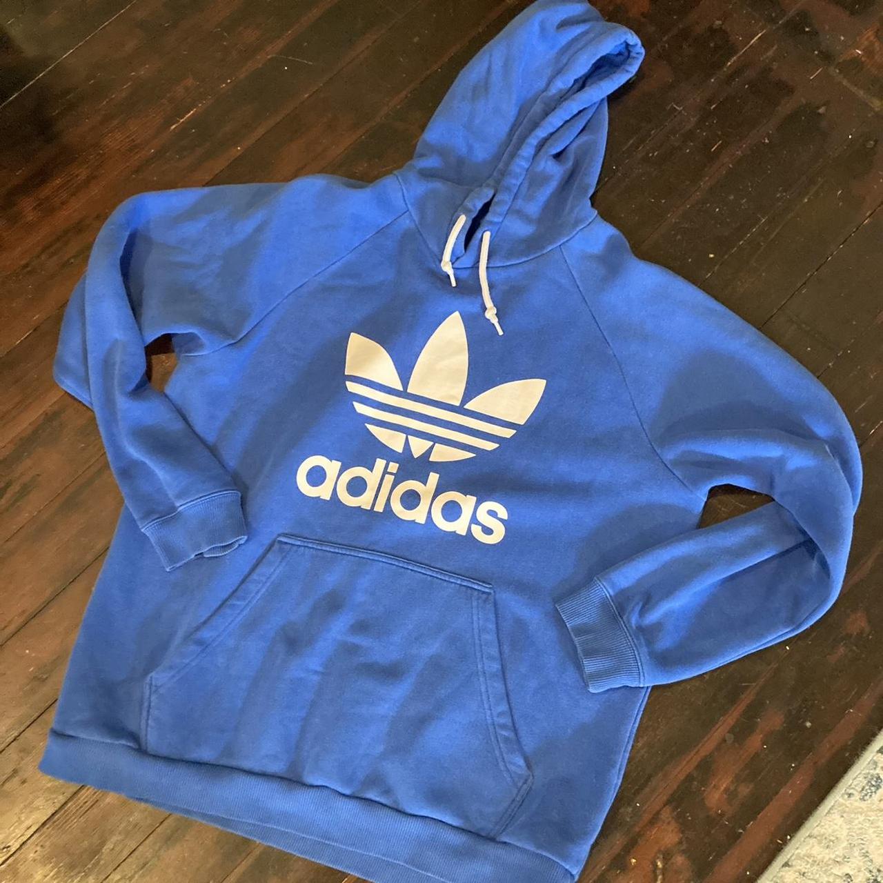 Adidas sky blue hoodie work out streetwear mallwear... - Depop