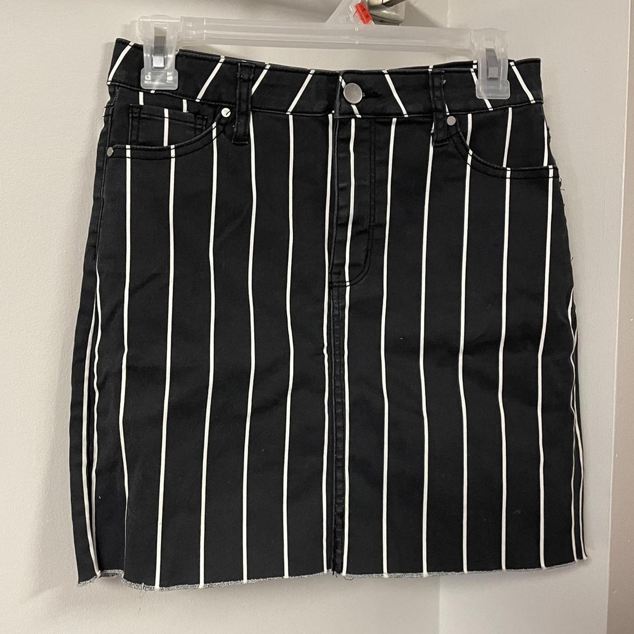 Black Striped Skirt Bodycon - Depop