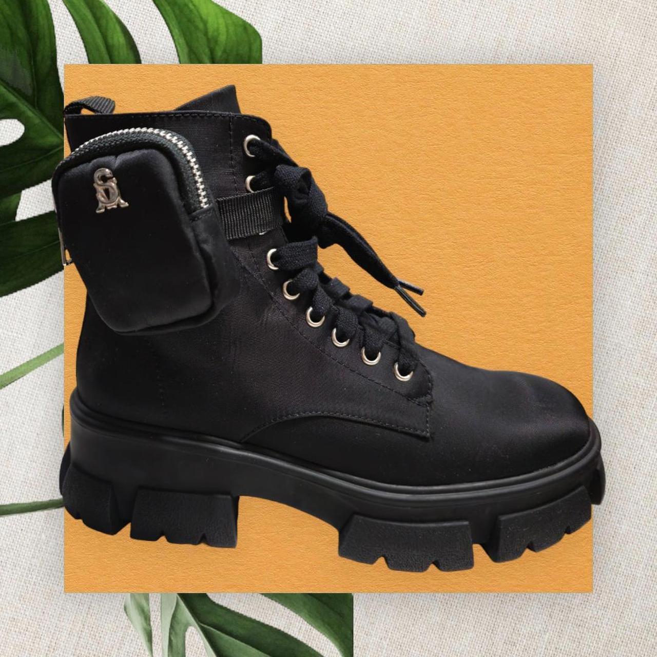 Steve Madden Tanker P Booties, Size 8.5, Black, | Depop