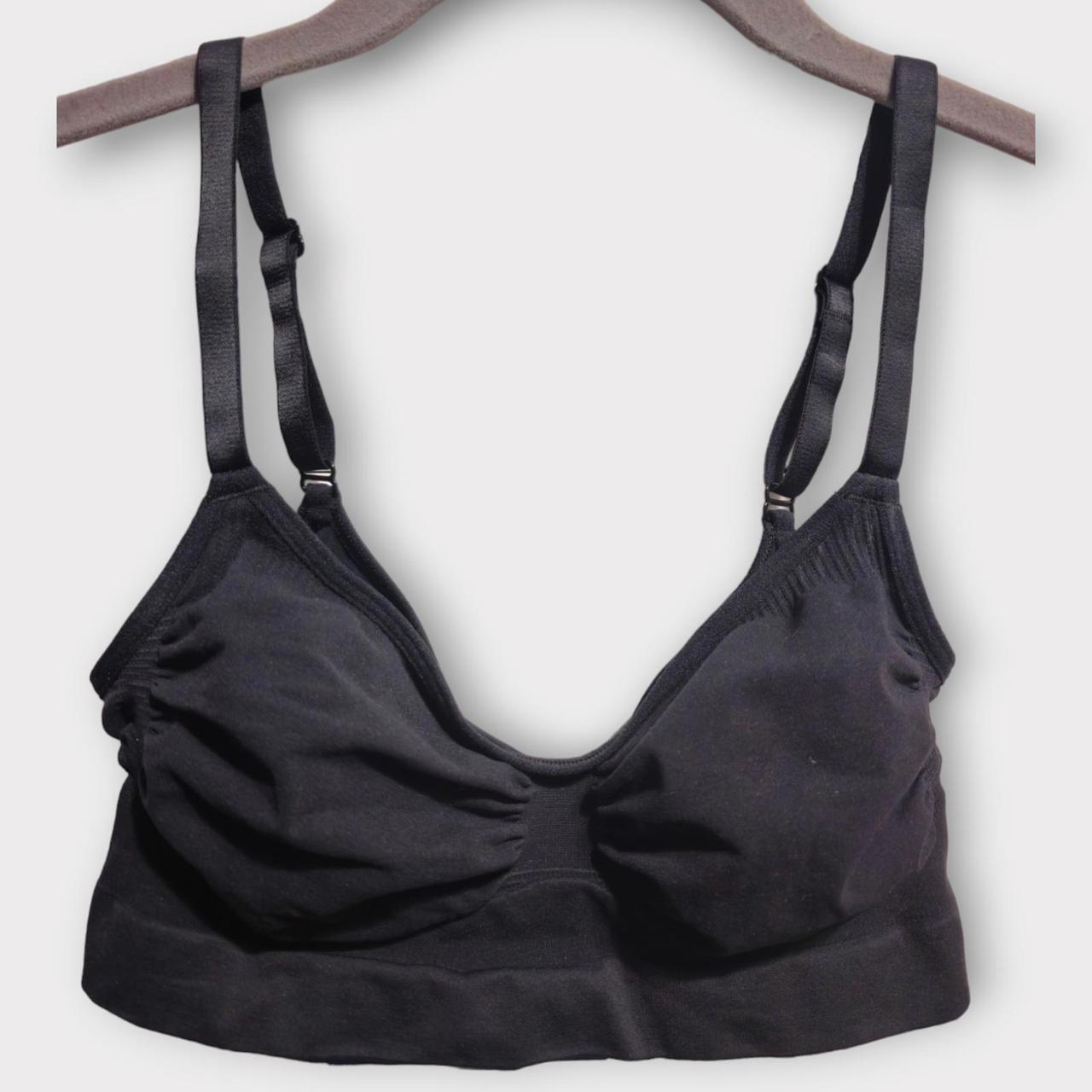 SKIMS Seamless Sculpting Bralette, Size L/XL, Onyx, - Depop