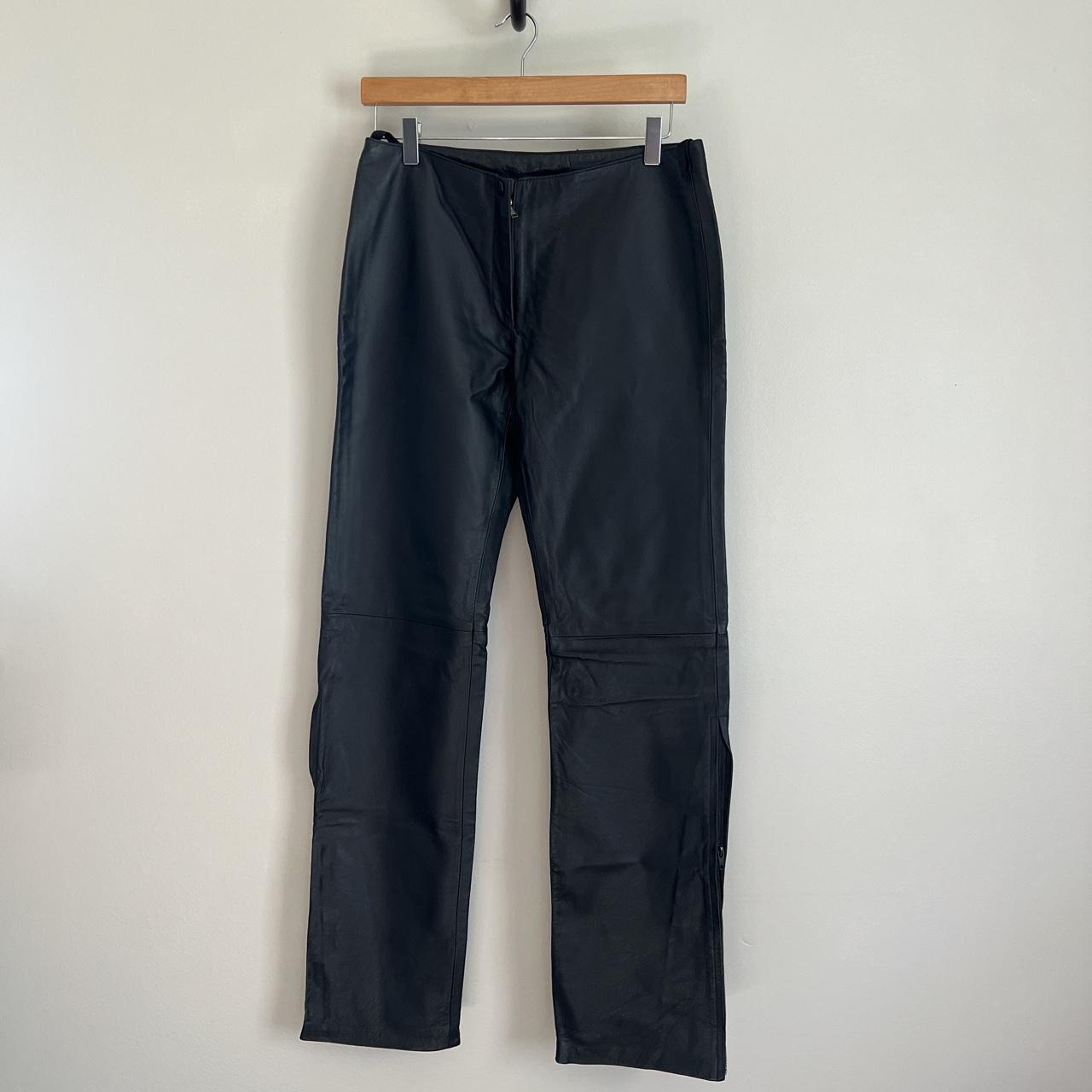 LOBI vintage leather pants w/ special linen... - Depop