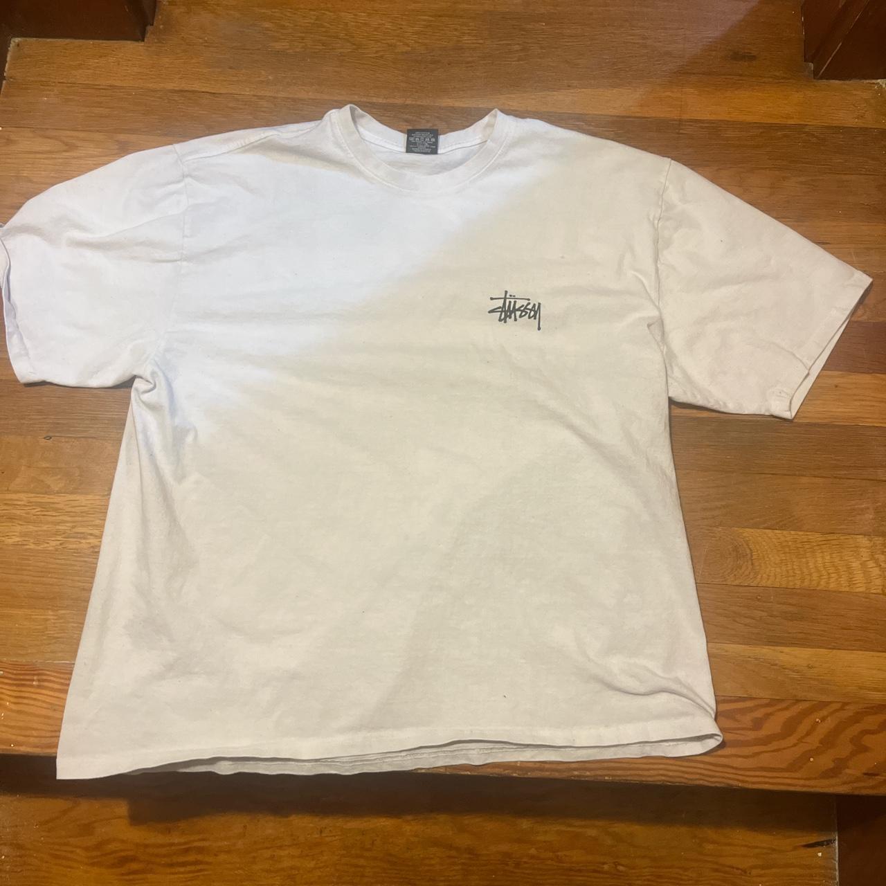 White Stussy Tee XL Boxy, cropped fit #stussy... - Depop