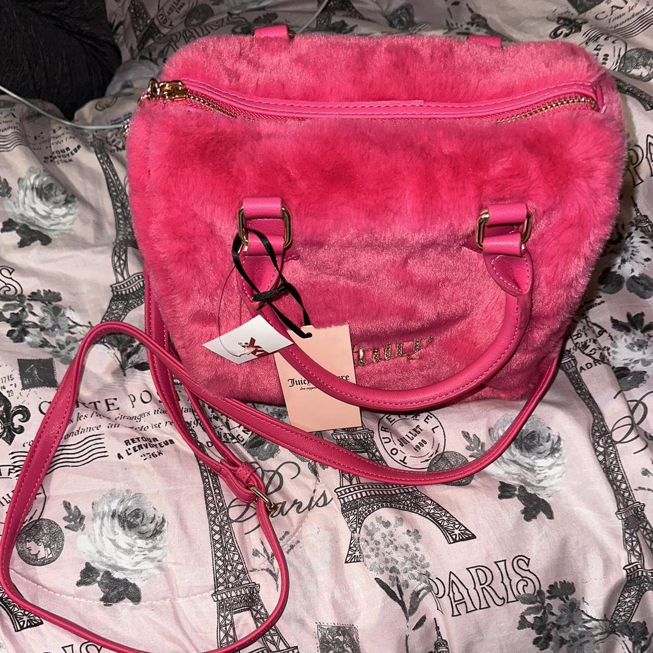 CHANEL Pink Precision Bag Furry pink outside with - Depop