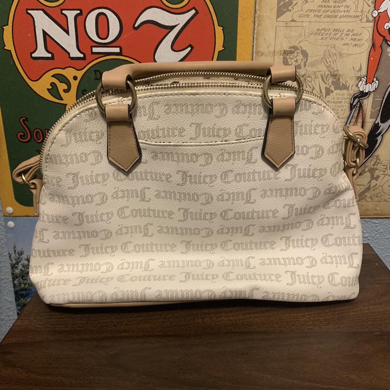 JUICY COUTURE Purse Glam Dome Satchel Bag - hotsell Brown Pecan White