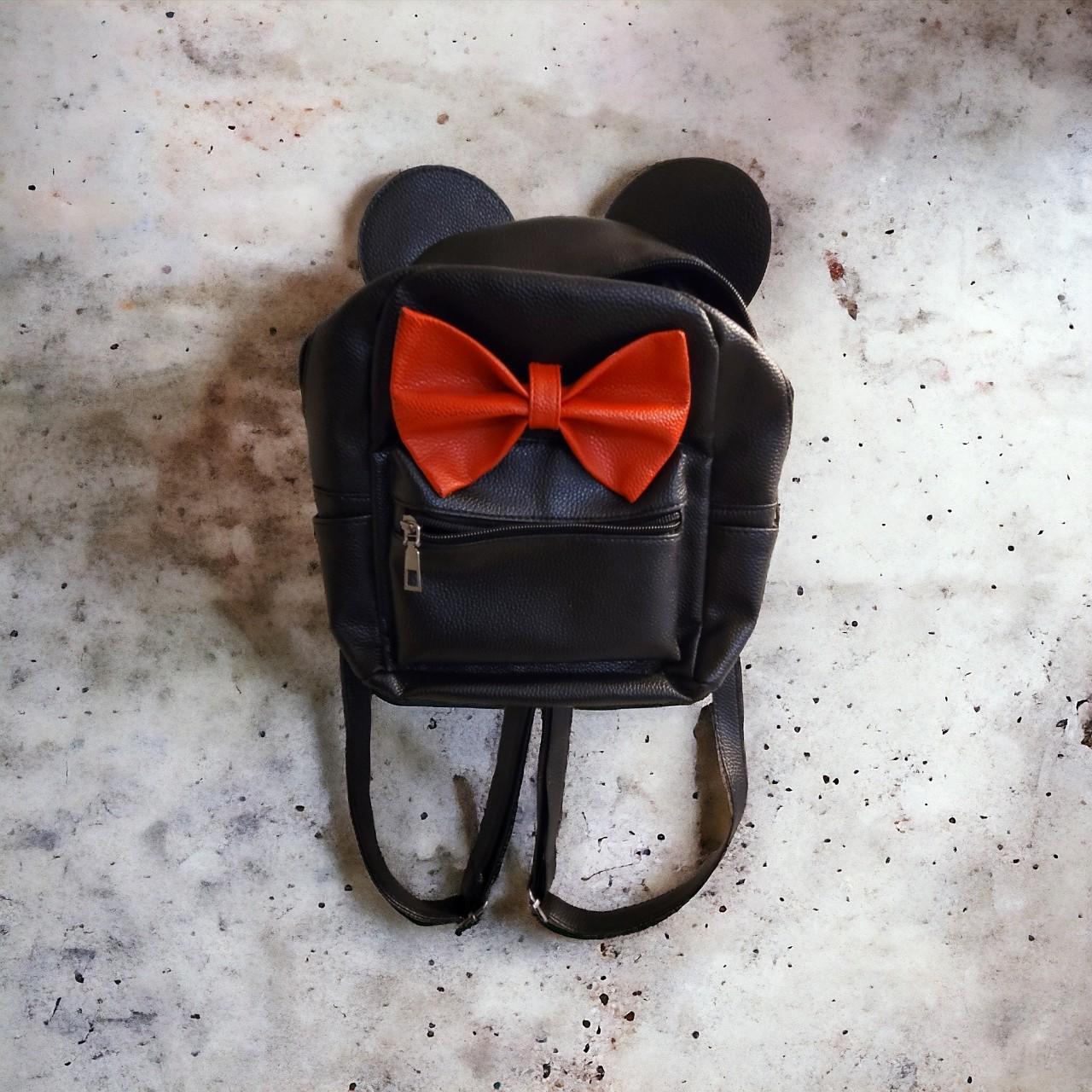 SMALL Minnie Mouse Backpack Purse Black ears with. Depop