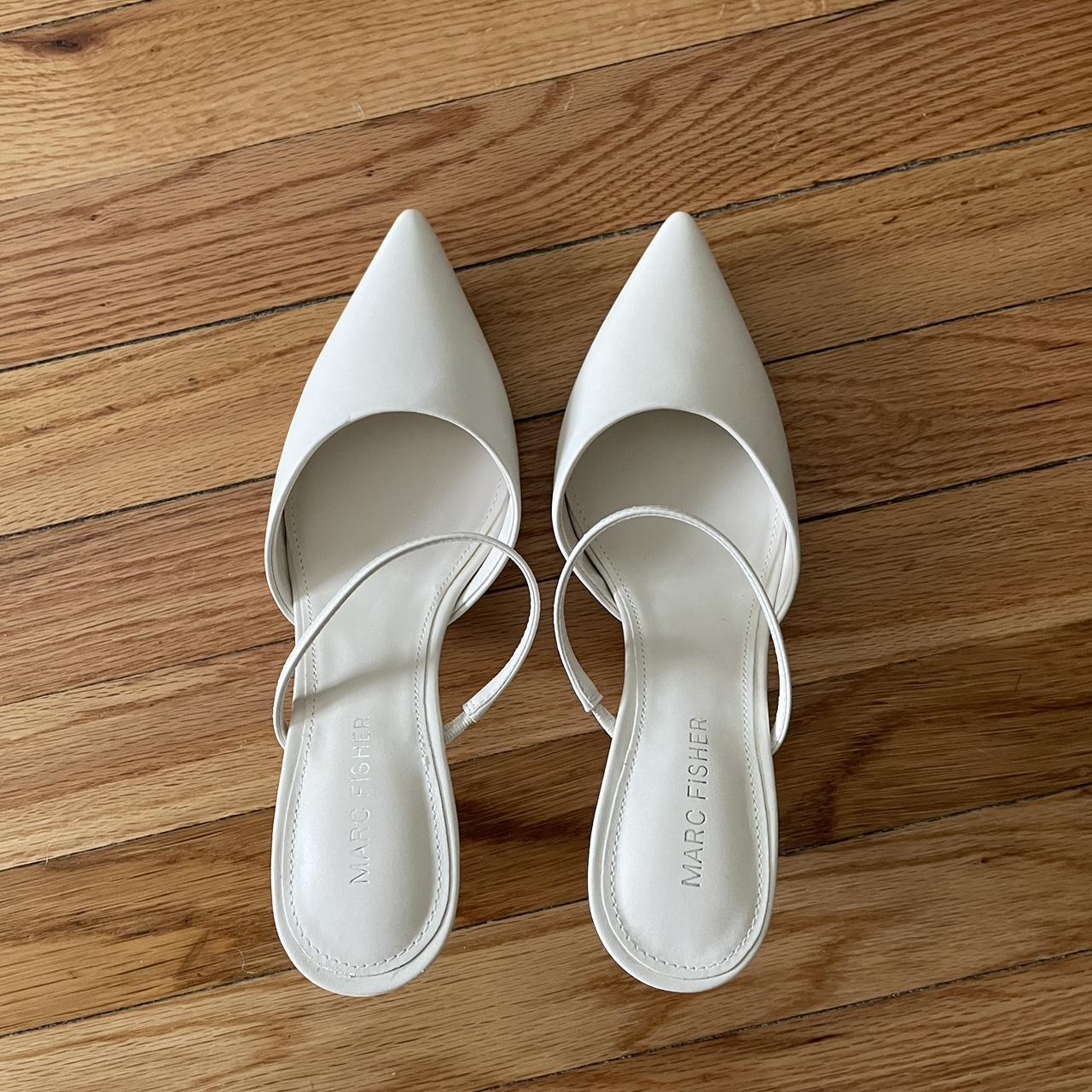 Marc fisher hot sale white mules