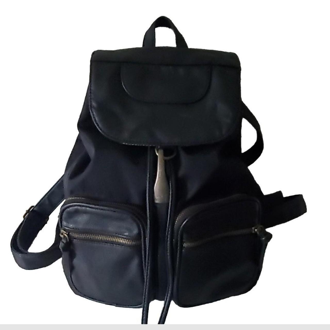 Steve madden black online leather backpack