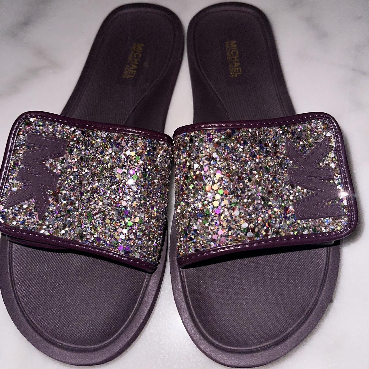 Michael kors deals slides womens purple