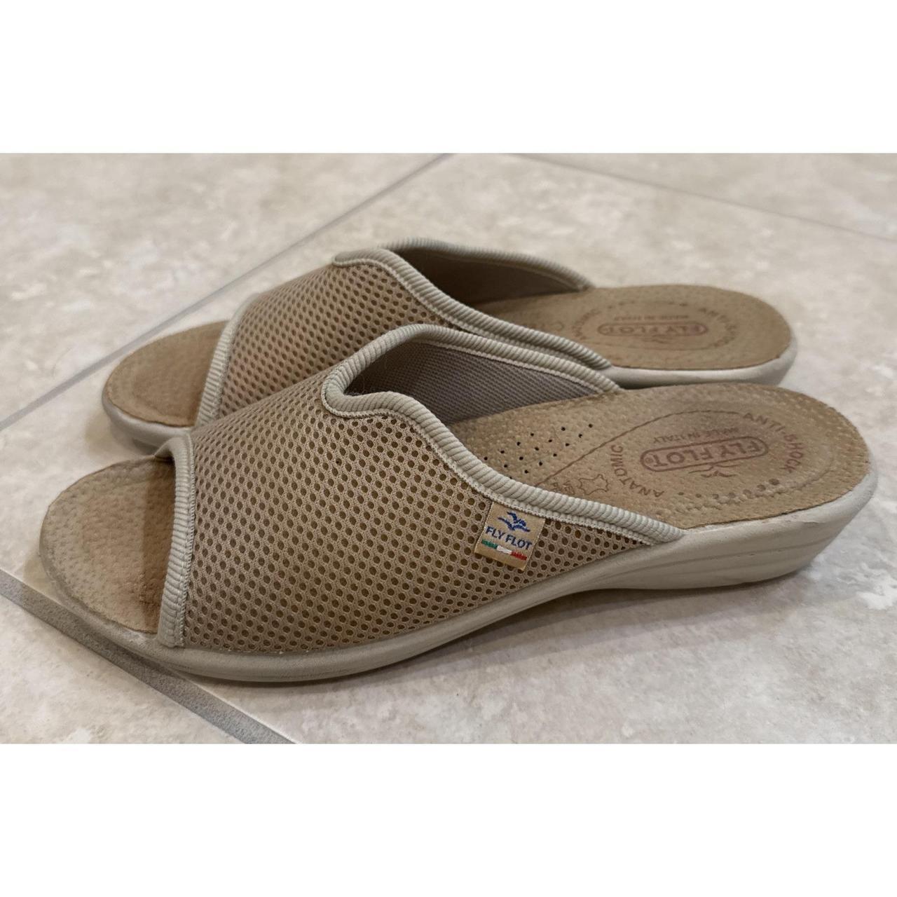 Women's Slides - Tan - US 8 – Fly Flot Mesh Slide… - image 4