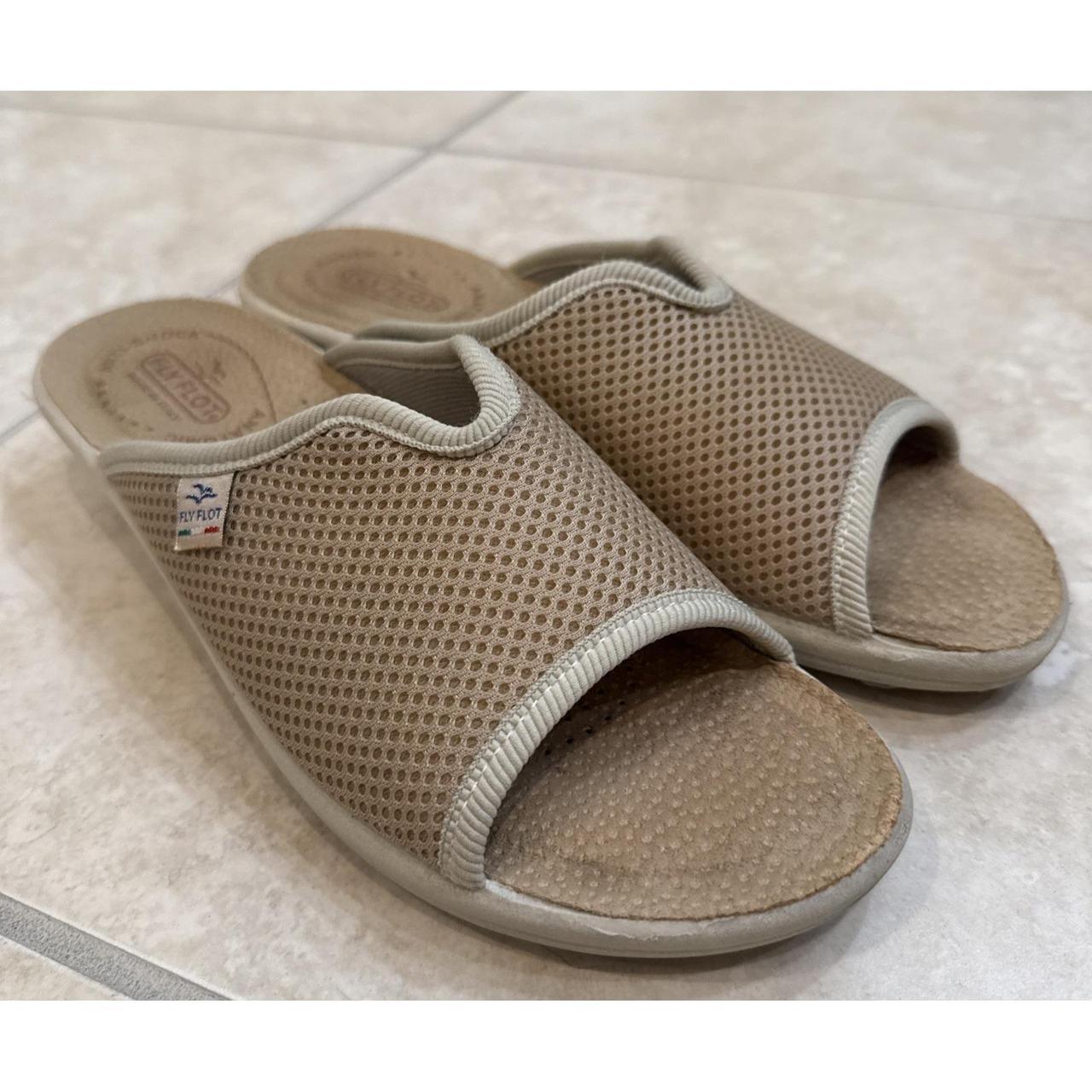 Women's Slides - Tan - US 8 – Fly Flot Mesh Slide… - image 1