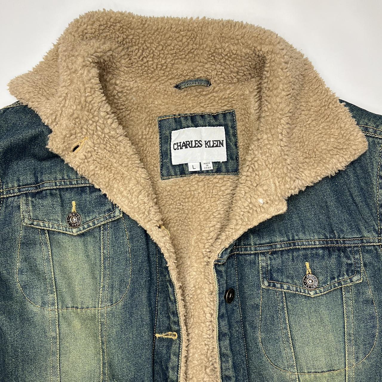 Charles Klein sherpa lined denim jacket , Excellent...