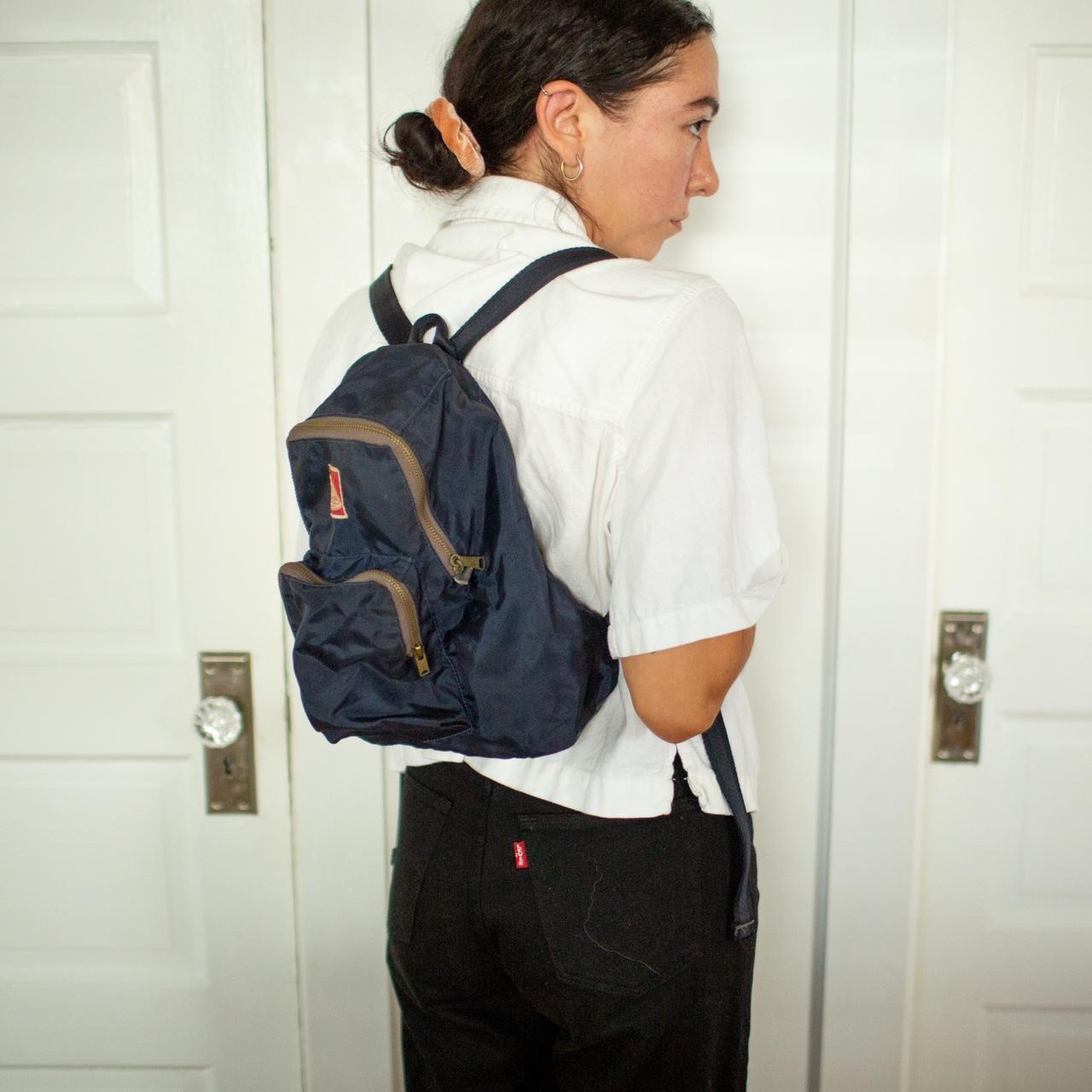 JANSPORT MINI BACKPACK JanSport navy blue thin... Depop