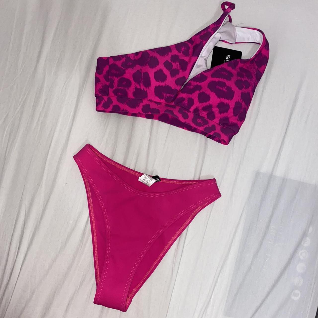 PrettyLittleThing Women's Pink and Purple Bikinisandtankinisets Depop