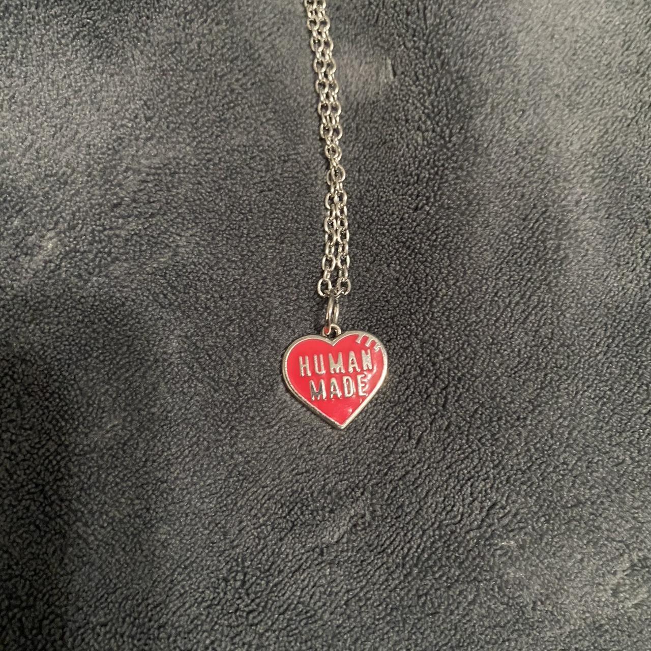 Human Made Heart Necklace - Blue Heart Pendant by - Depop