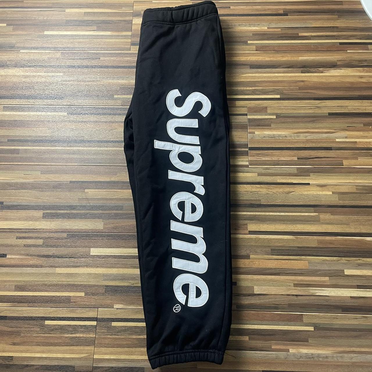 Supreme Satin Appliqué Sweatpant, Worn a few times ....