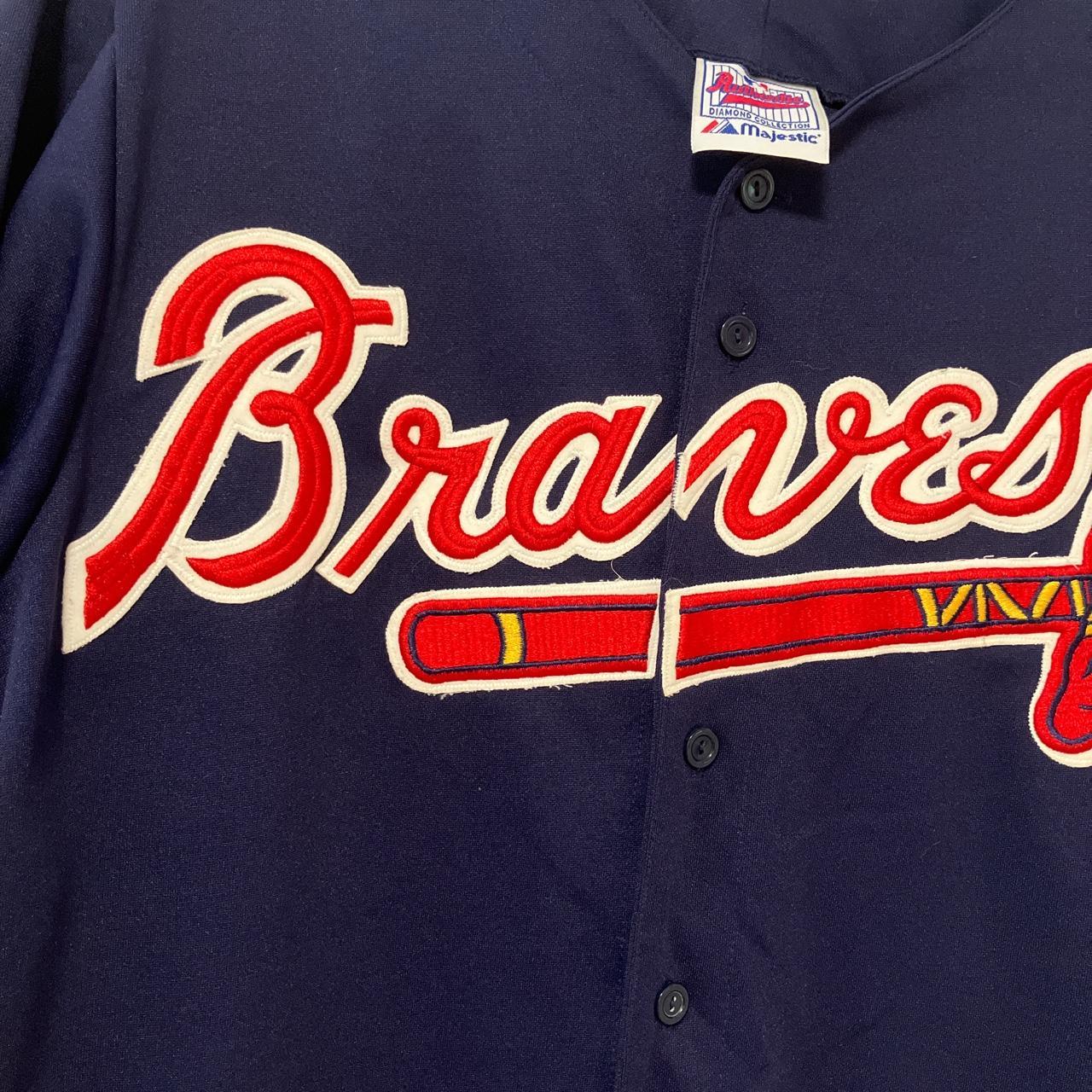 atlanta braves majestic cooperstown jersey - Depop