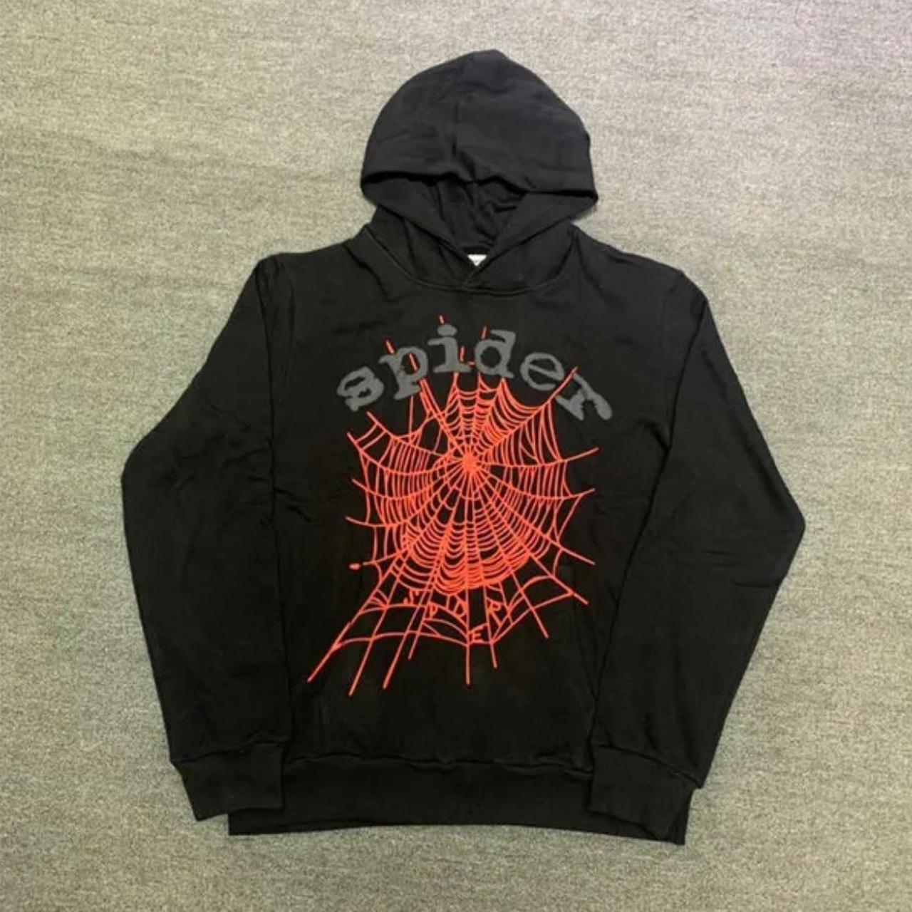 Black and Red Spider Hoodie - Depop