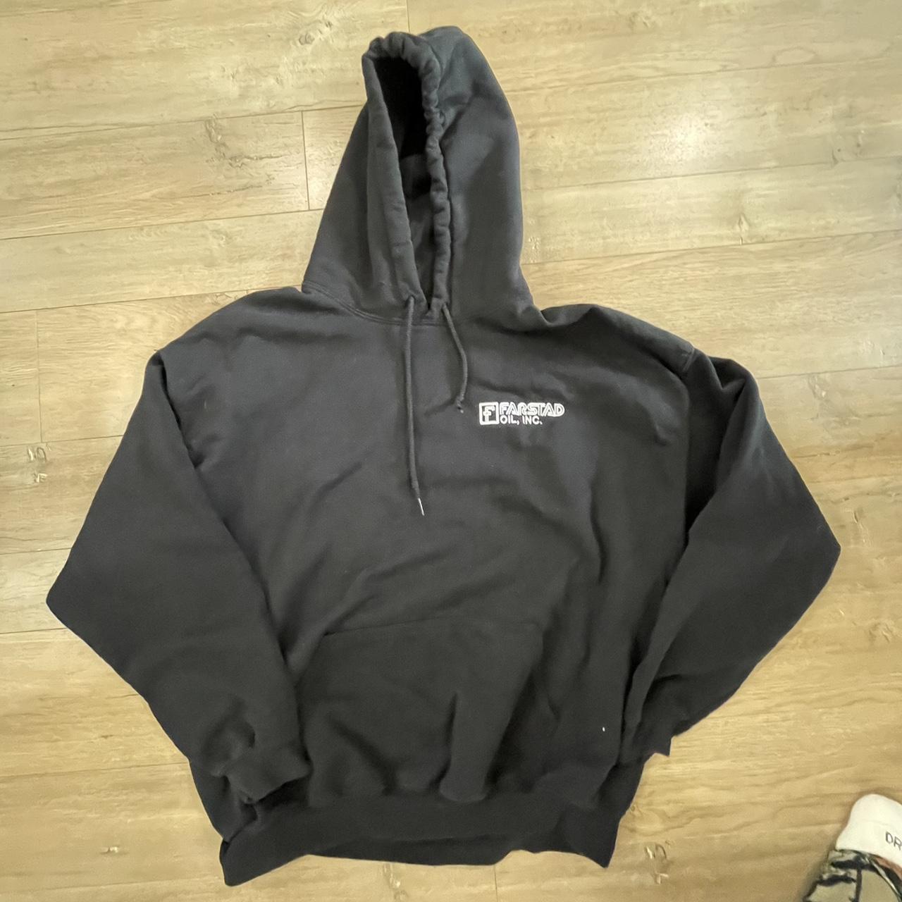 plain oil company gildan black hoodie nothing... - Depop