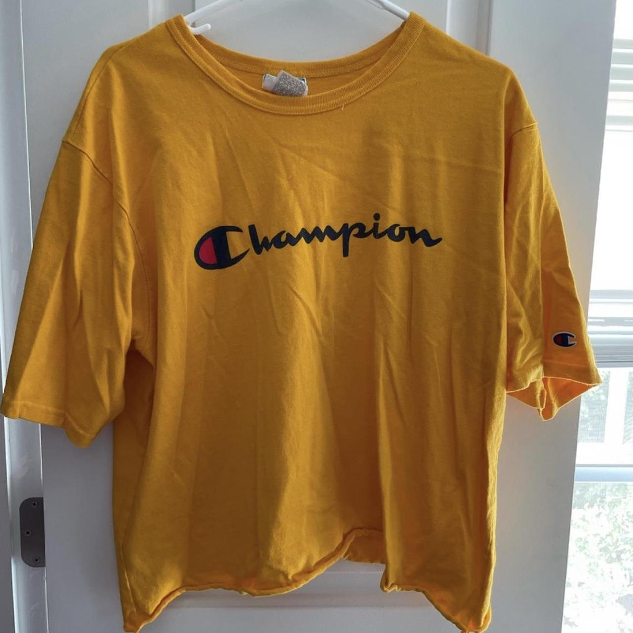 Yellow champion store crop top