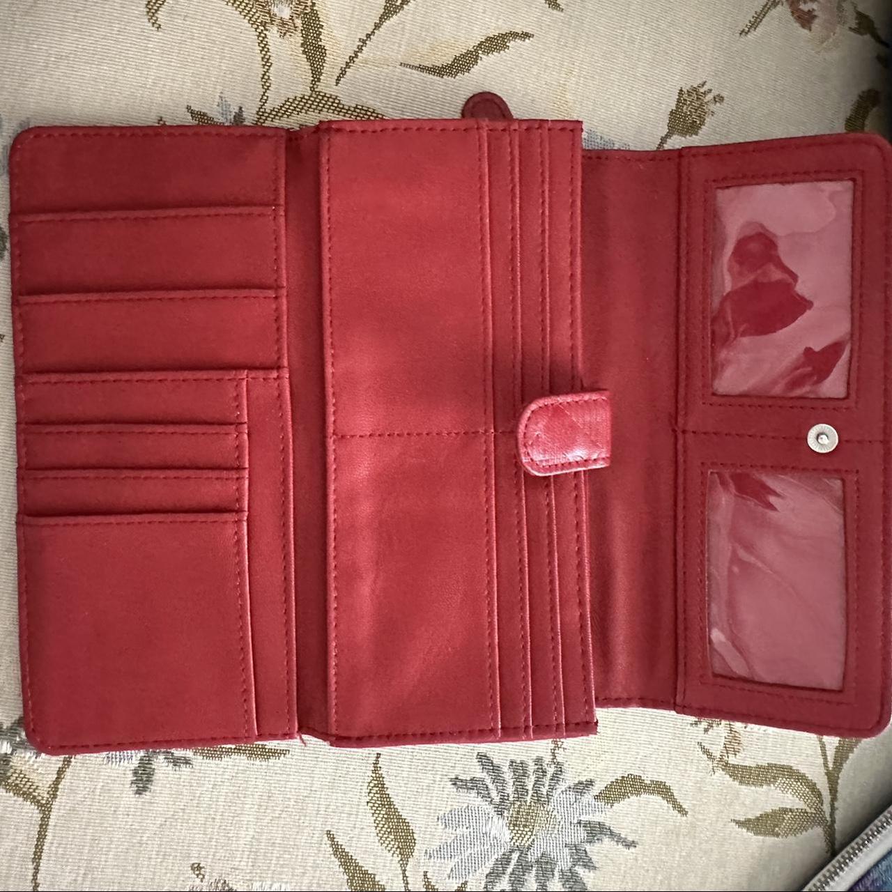 Giani Bernini Red Leather Crossbody Wallet on a - Depop
