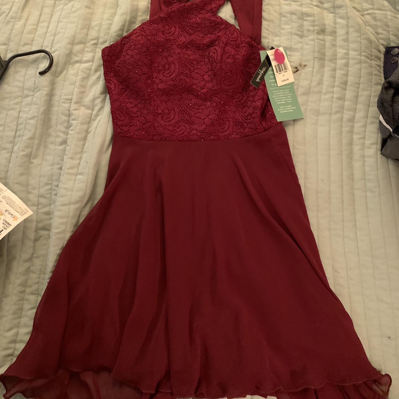 jcpenney dress formal burgundydress glitter Depop
