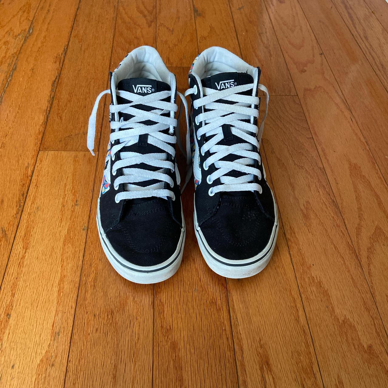 Butterfly Checkered Vans, Used, Size: 8W