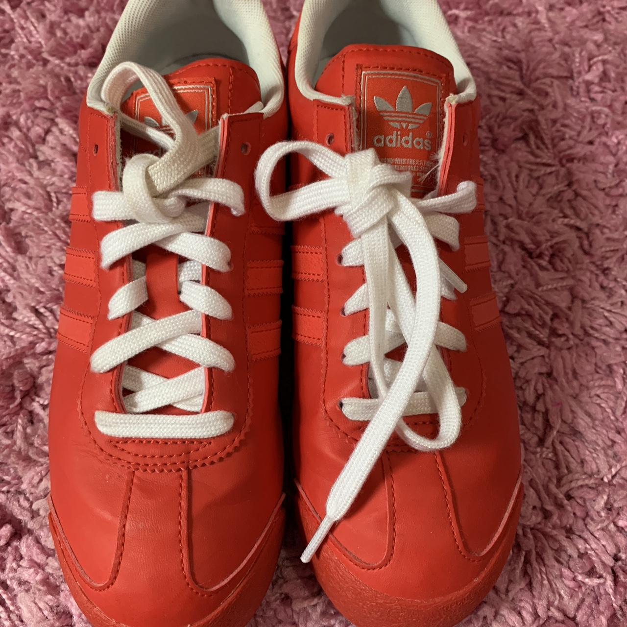 Red Adidas Barely Worn (size 6.5) women Does not... - Depop