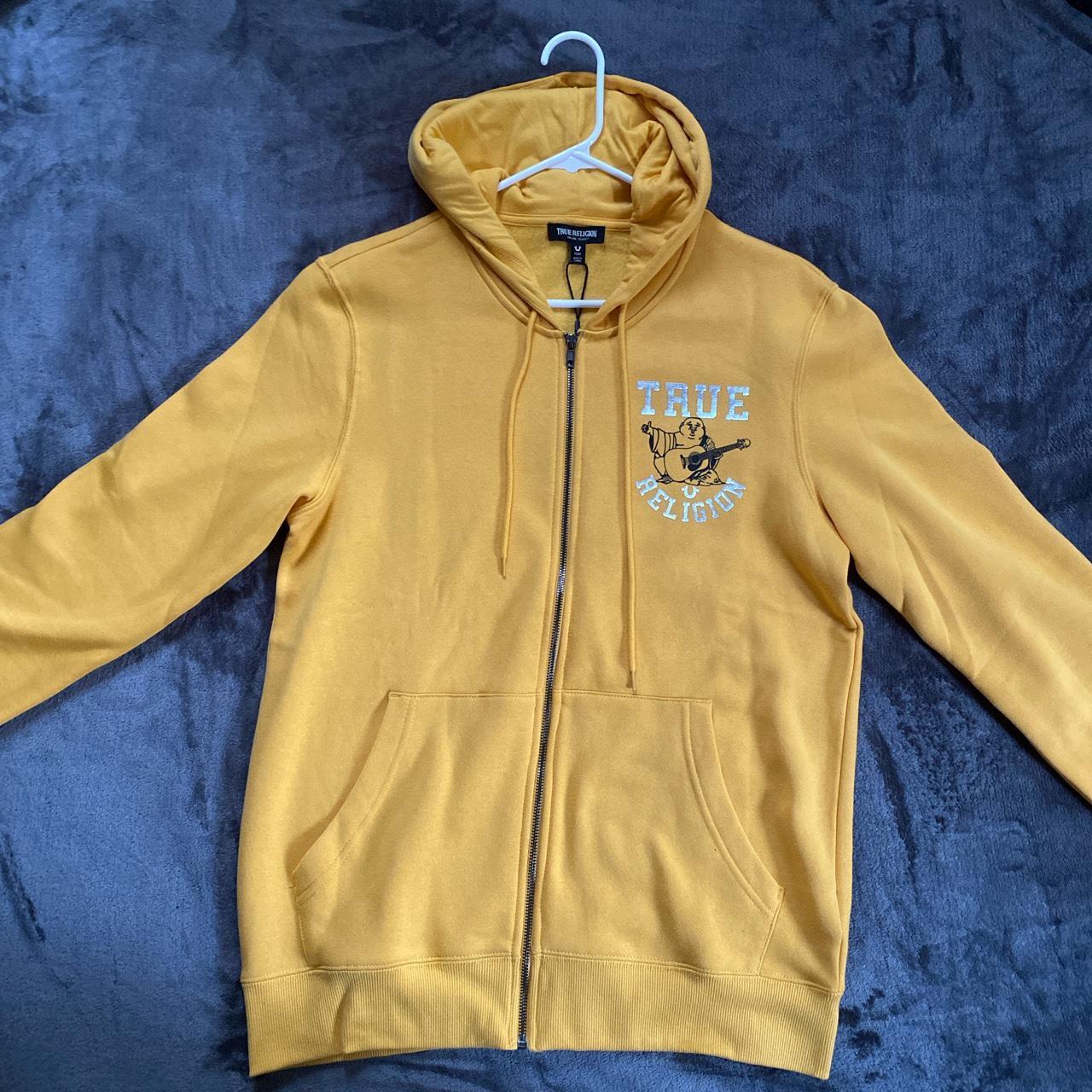 Yellow true hot sale religion hoodie