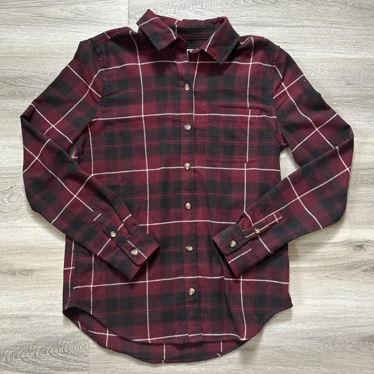 Dark red flannel Oversized Men's XS - Depop