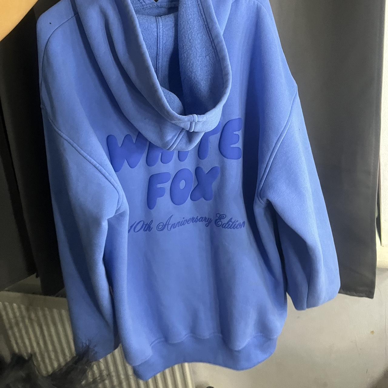 Blue white fox hoodie SIZE: S/M - Depop