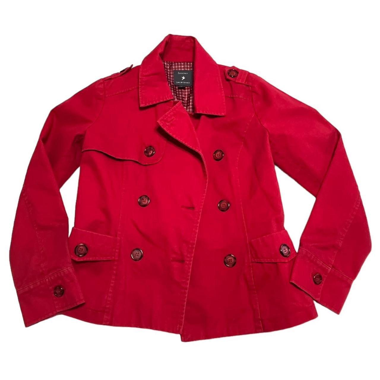 Red forever 21 twee coat No flaws Super durable. Depop