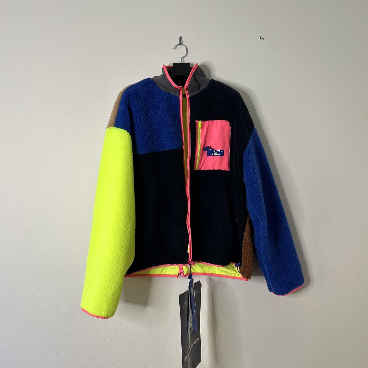 NWT Ader Error Color Blocked Fleece Jacket - Neon... - Depop