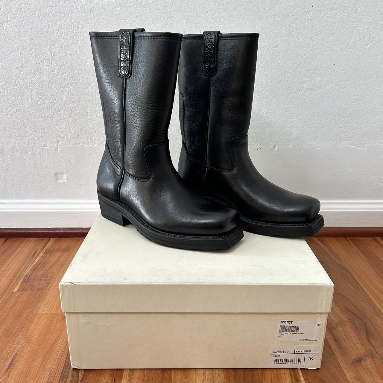OUR LEGACY FLAT TOE BOOT Black Leather Produced in... Depop