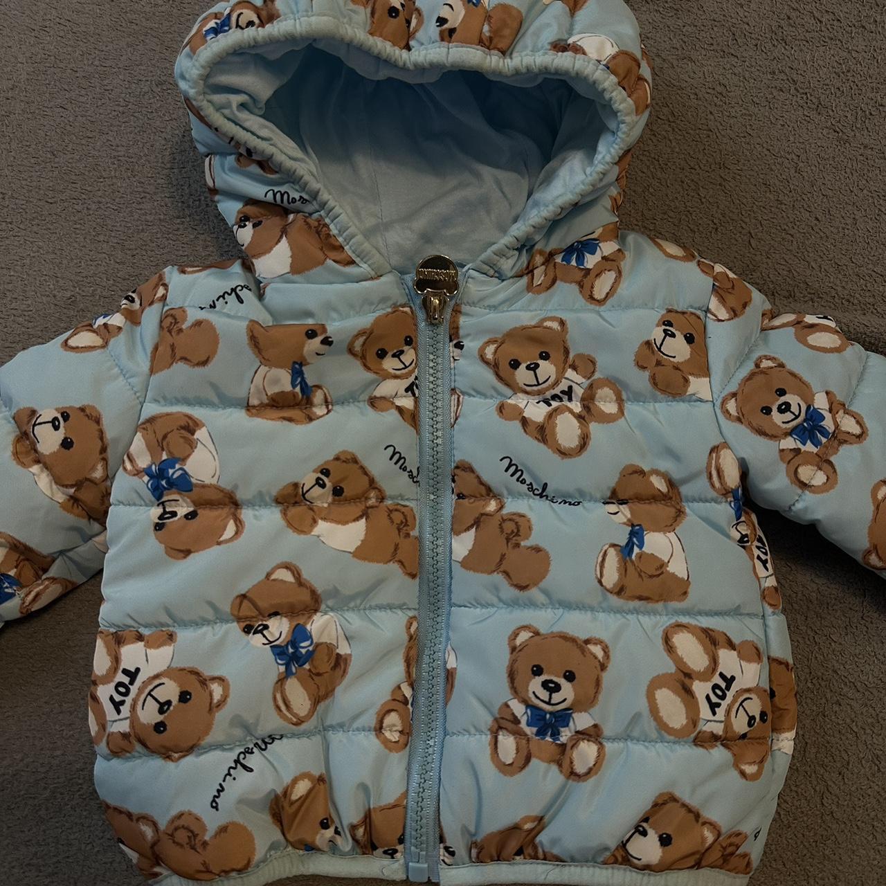 MOSCHINO BABY BLUE TEDDY BEAR PUFFER JACKET Depop