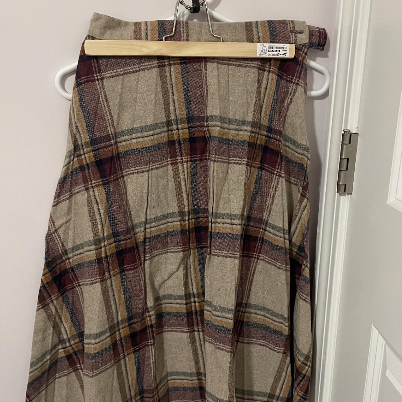 vintage midi plaid skirt - Depop