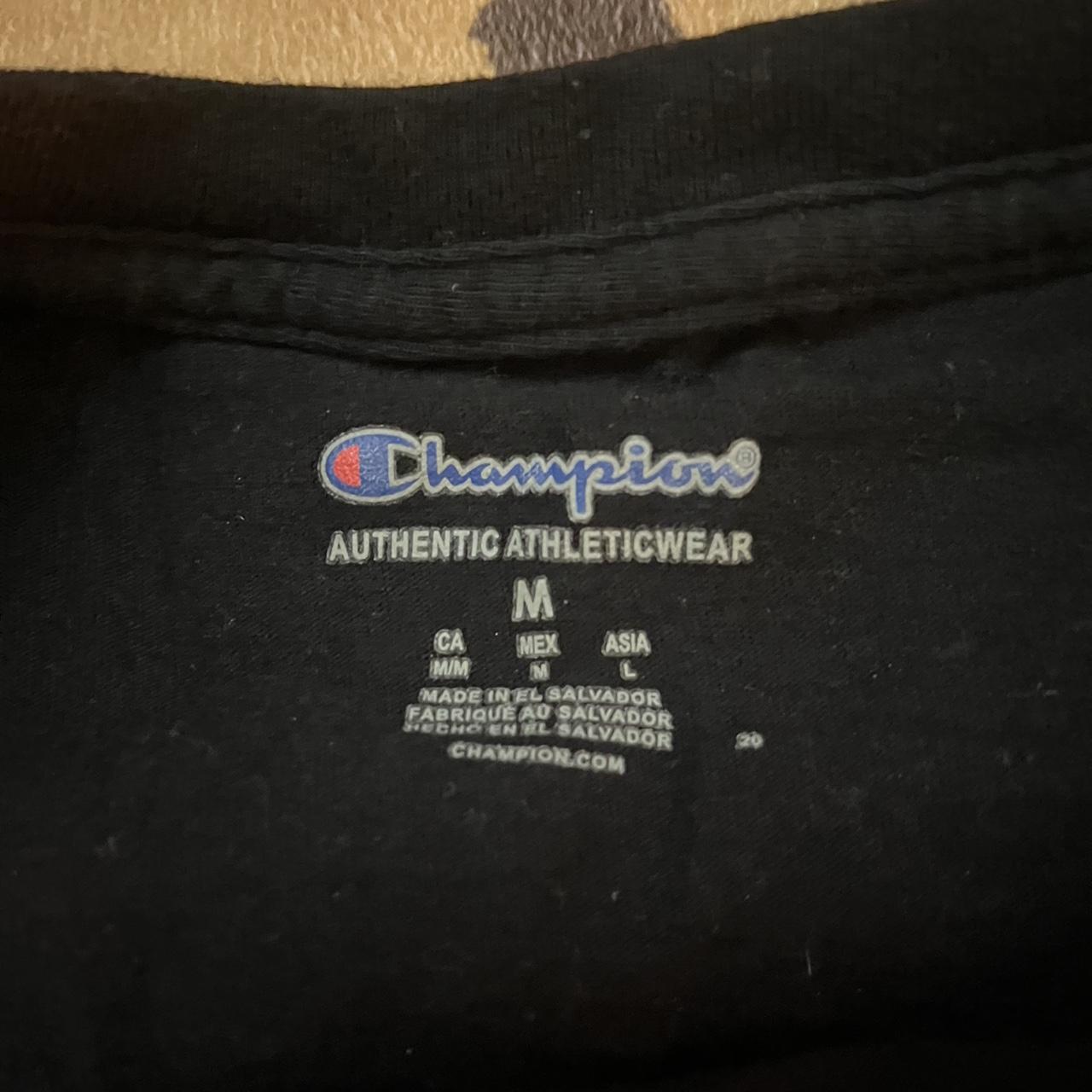 Black champion shirt size M worn a few... - Depop