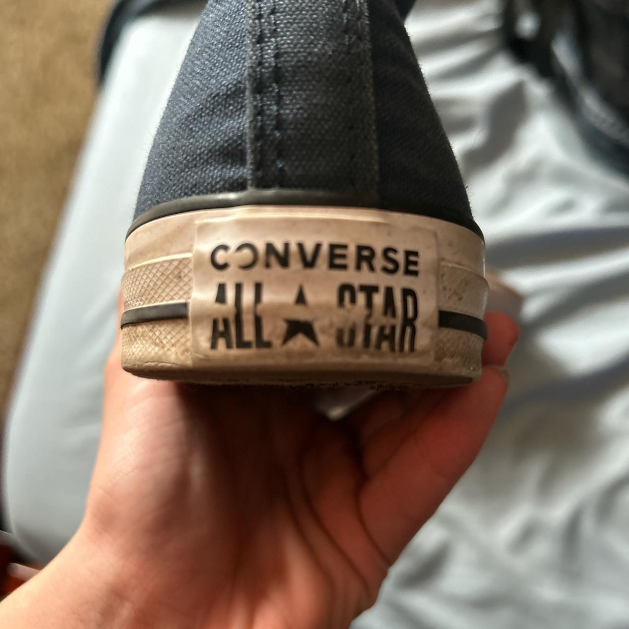 Navy blue all star converse - Depop