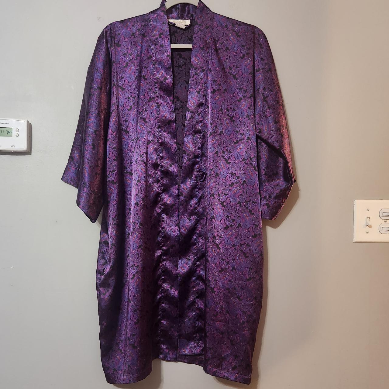 Marshall Field's Kimono Robe Paisley Purple One Size... Depop