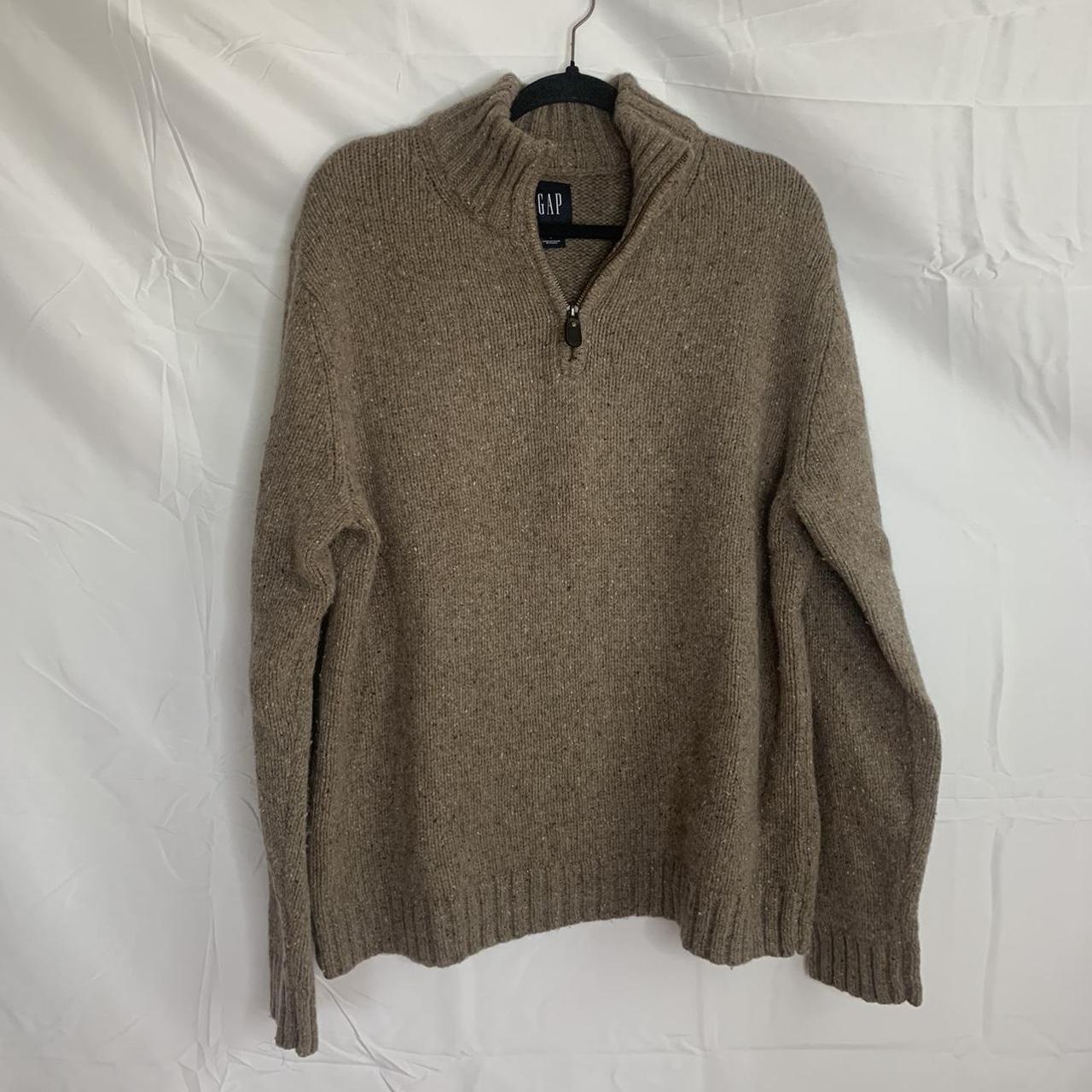 Gap Lambs Wool Quarter Zip Mens Sweater Size... - Depop