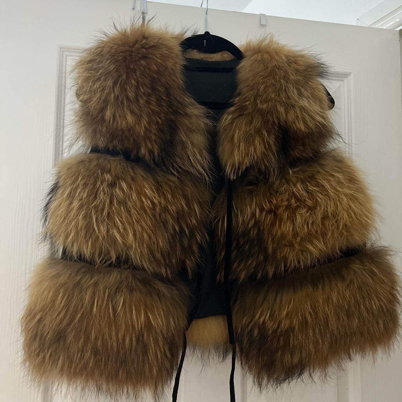 100% real fur gillet, size 10-12, Never been worn... - Depop