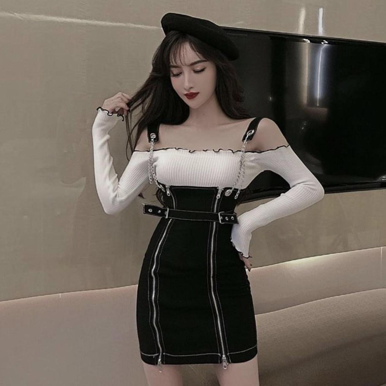 wzip offshoulder knit dress gray mix