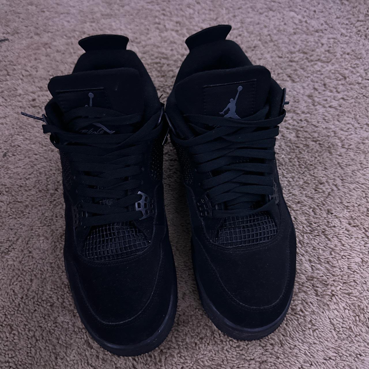 Jordan 4 black cats 10.5 #jordan #shoes #black - Depop